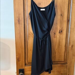 Babaton Black Asymmetrical Wrap Dress